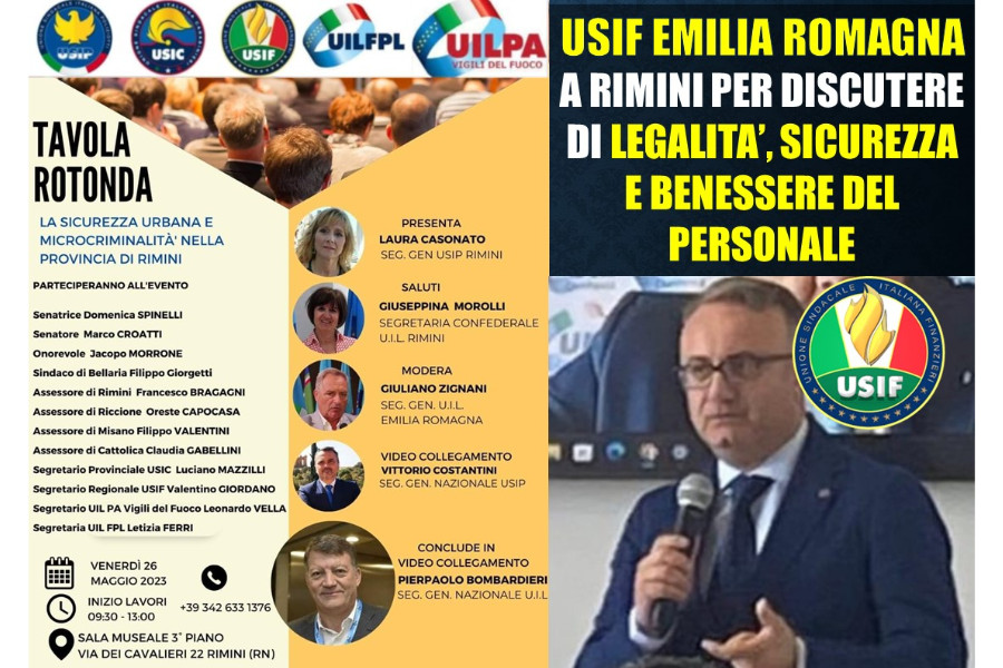 SICUREZZA: USIF EMILIA ROMAGNA PRESENTE AL CONVEGNO SICUREZZA E MICROCRIMINALITA’.