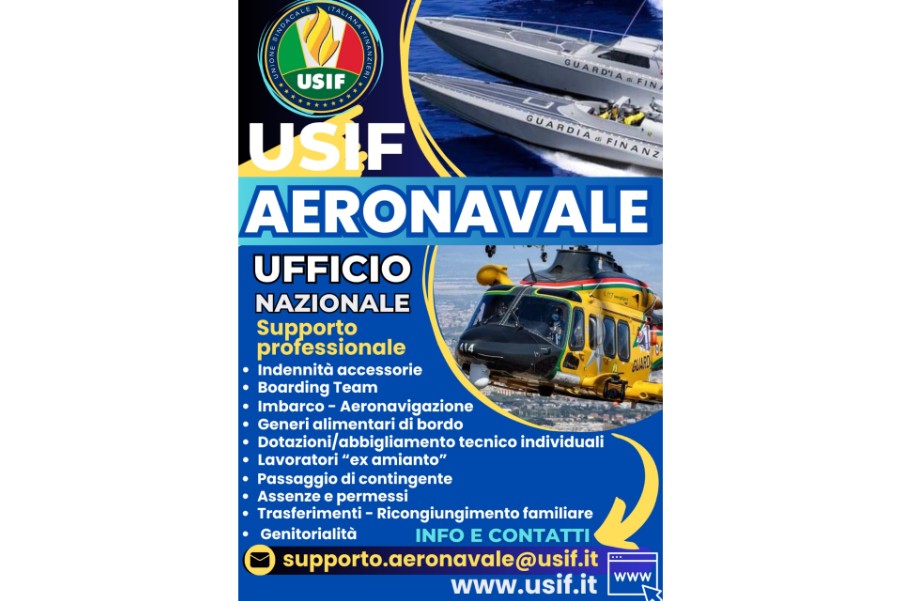 USIF AERONAVALE: SERVIZIO INTERAMENTE DEDICATO AL PERSONALE DEL COMPARTO