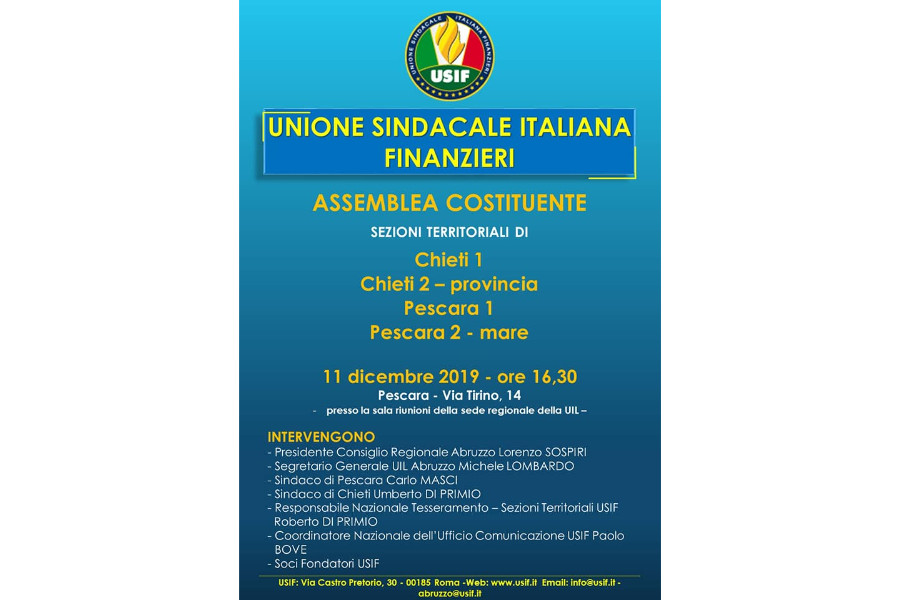 Costituzione Sezioni Territoriali di Chieti e Pescara