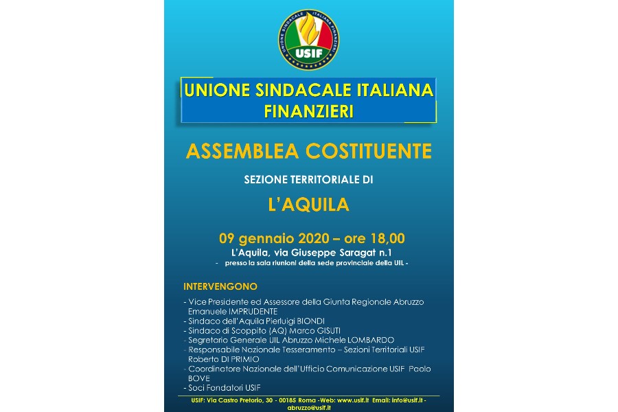 Costituzione Sezione Territoriale de L'Aquila