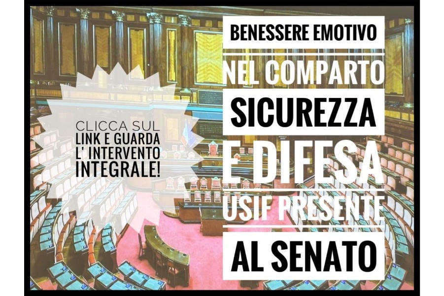 Benessere emotivo nel comparto sicurezza e difesa, USIF al Senato: un tema non piu' rinviabile