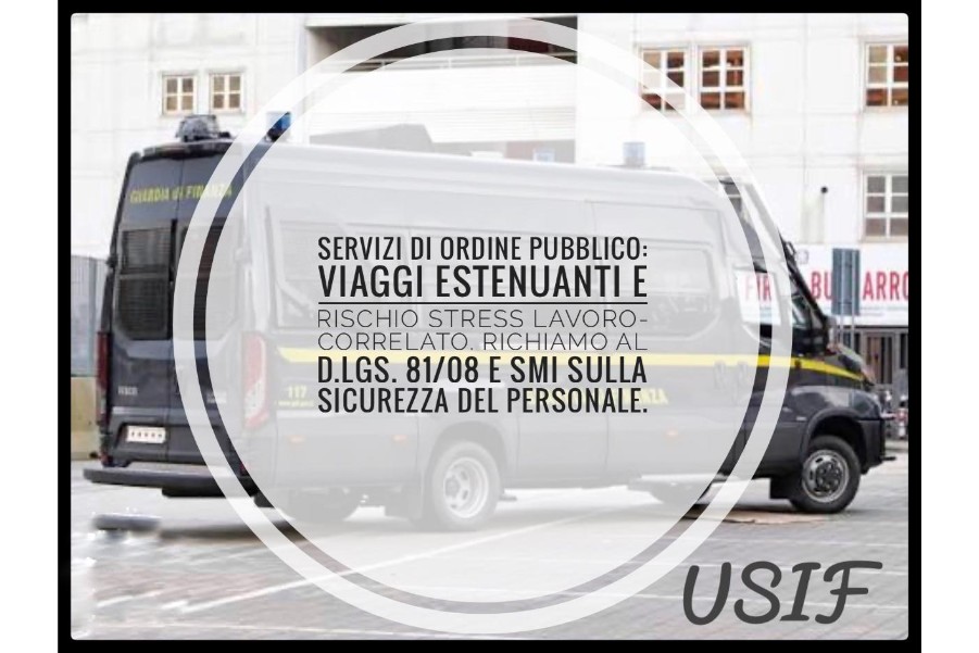 USIF al COGE: condizioni logistiche inaccettabili per il personale impiegato nei servizi di ordine pubblico a Roma