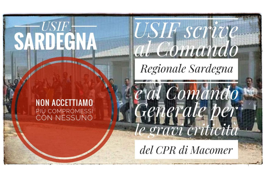 Sicurezza del personale: USIF segnala le gravi criticità del CPR di Macomer