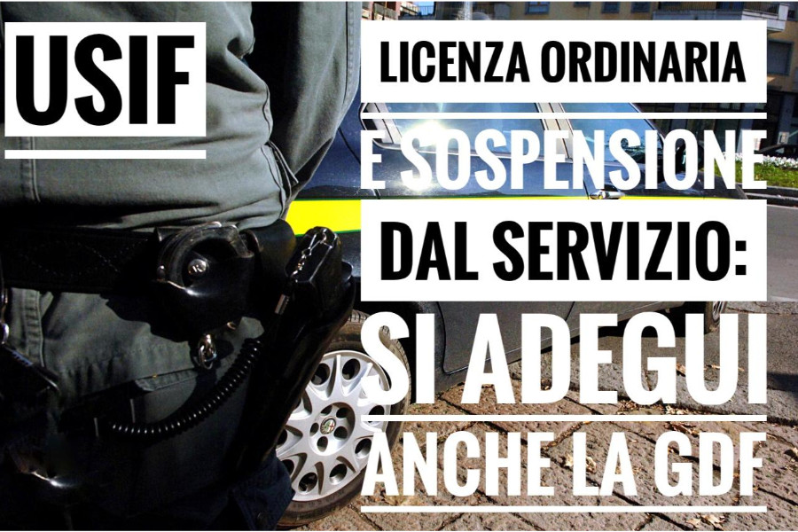 Licenza ordinaria e sospensione dal servizio: richiesta USIF al COGE