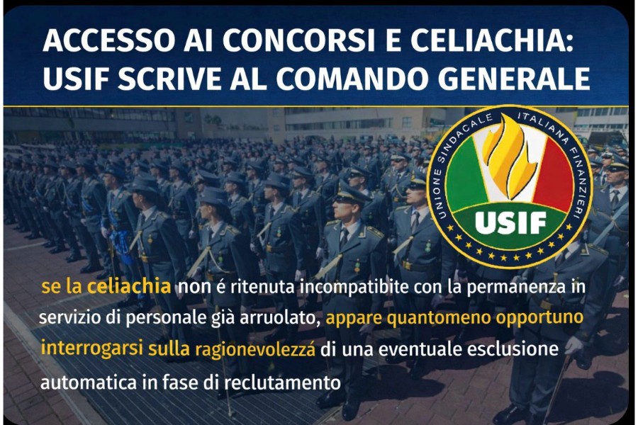 ACCESSO AI CONCORSI E CELIACHIA: USIF SCRIVE AL COGE