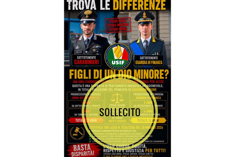 AVANZAMENTO UFFICIALI PROVENIENTI DAL RUOLO ISPETTORI EX ART. 36 D.LGS. 95/2017 – USIF CHIEDE UN INTERVENTO IMMEDIATO DELL’AMMINISTRAZIONE