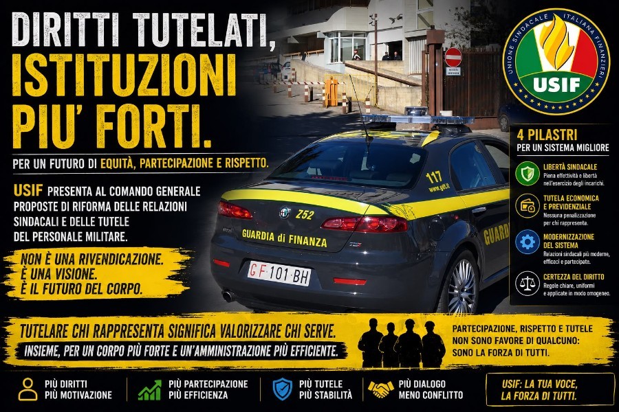 Relazioni sindacali militari: USIF presenta al Co.Ge. una proposta di riforma per rafforzare tutele, partecipazione ed efficienza organizzativa