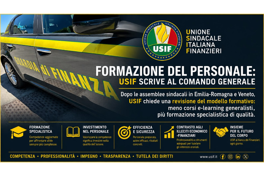 FORMAZIONE DEL PERSONALE: USIF SCRIVE AL COMANDO GENERALE DOPO LE ASSEMBLEE SINDACALI IN EMILIA-ROMAGNA E VENETO