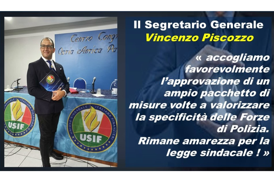 Bene approvazione del pacchetto per Forze di Polizia. Rimane amarezza per legge sulla sindacalizzazione. 