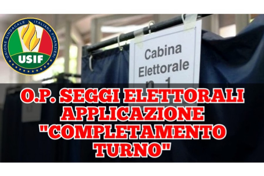 OP seggi elettorali: completamento prestazione giornaliera programmata