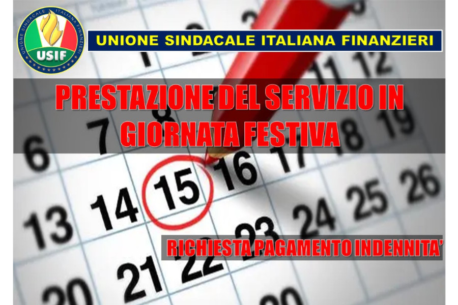 Prestazione del servizio in giornata festiva