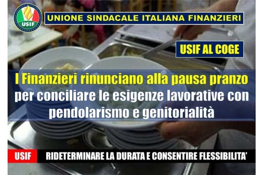 I FINANZIERI RINUNCIANO ALLA PAUSA PRANZO