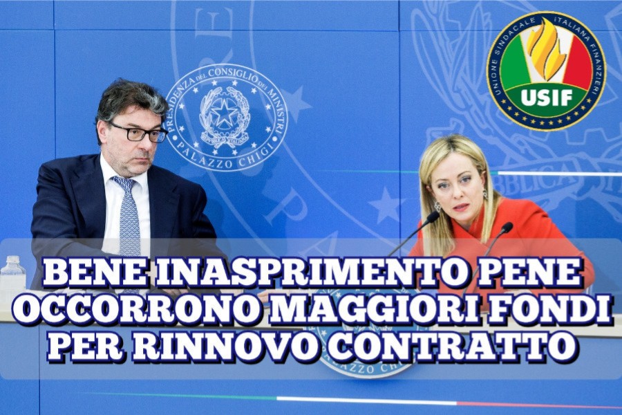 SICUREZZA, USIF: BENE INASPRIMENTO PENE, ORA GOVERNO AUMENTI FONDI PER RINNOVO CONTRATTUALE