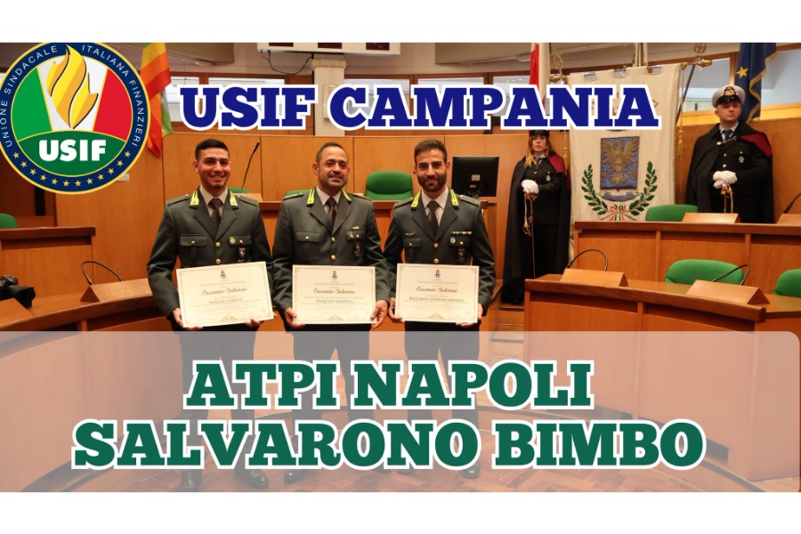PORTICI, SALVANO BIMBO: ENCOMIO PER 3 FINANZIERI