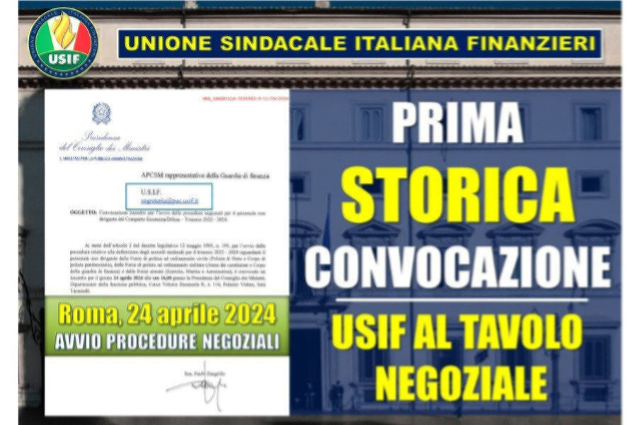 RINNOVO CONTRATTO: PRIMA STORICA CONVOCAZIONE, USIF AL TAVOLO NEGOZIALE