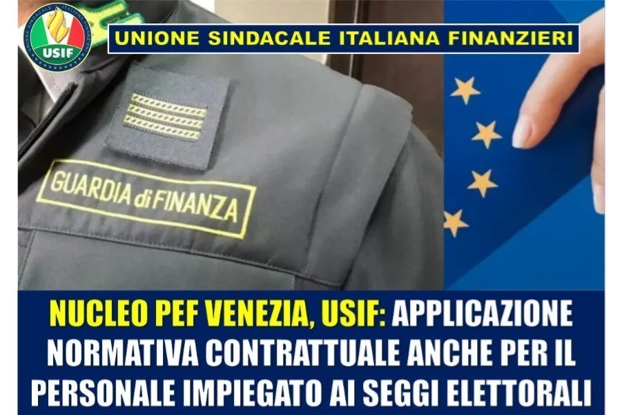 NUCLEO PEF VENEZIA, USIF: RIVENDICAZIONE APPLICAZIONE NORMATIVA CONTRATTUALE 