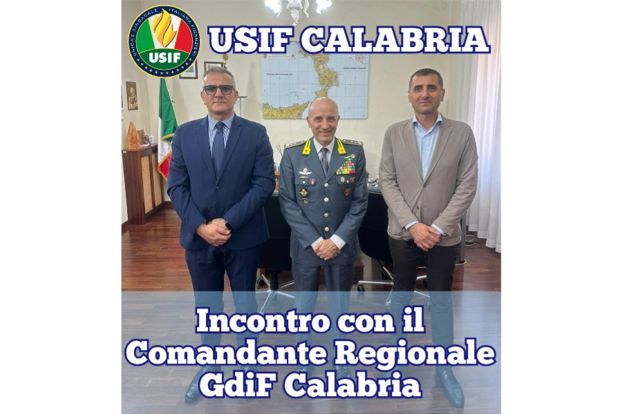 USIF CALABRIA: INCONTRO PROFICUO CON  IL COMANDANTE REGIONALE