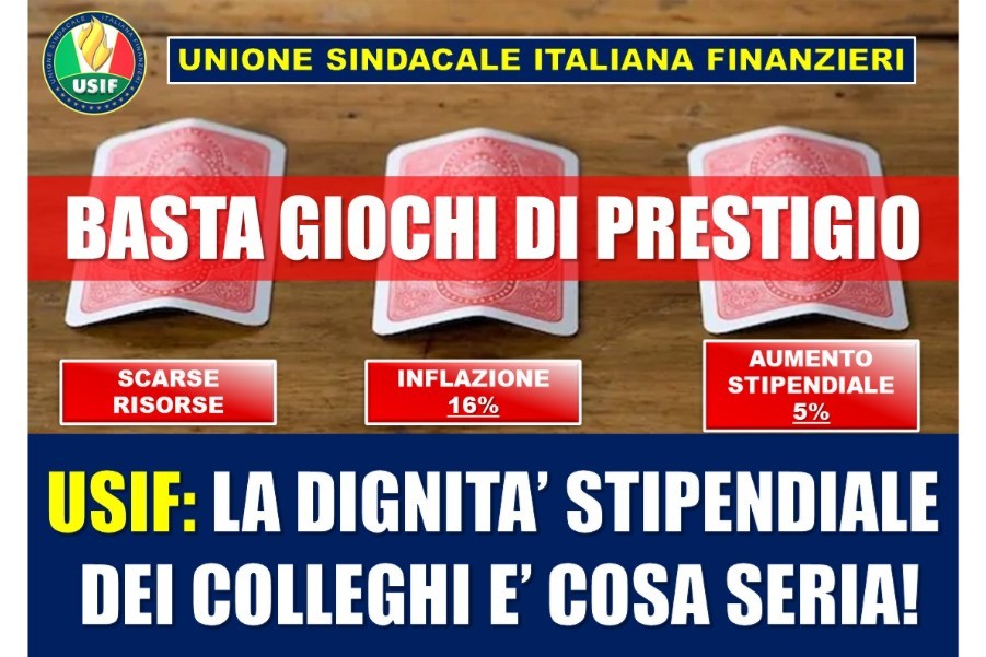 CONTRATTO, USIF: E' SEMPRE LA SOMMA CHE FA IL TOTALE, BASTA GIOCHI DI PRESTIGIO!