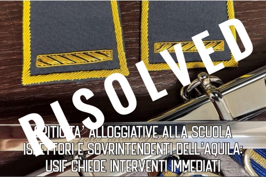 CRITICITA' ALLOGGIATIVE ALLA SCUOLA DELL’AQUILA, USIF: OBIETTIVO RAGGIUNTO 